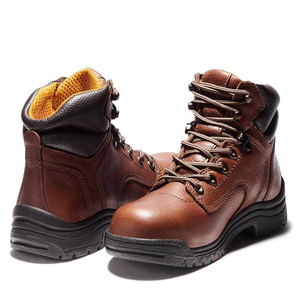 Timberland Womens Work Boots PRO® TiTAN® 6\" Alloy Toe - Brown/Black - India UQ3879250